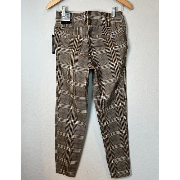 Soho Apparel Ltd. Women's Straight Leg Brown Plaid Ankle Pant Size S NEW - Picture 6 of 9